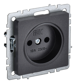 Розетка IEK BRITE, скрытый монтаж, черный, BR-R10-10-K02