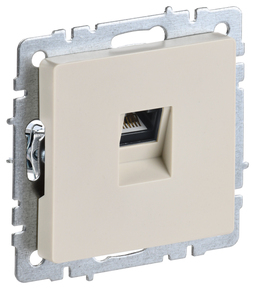 Розетка компьютерная RJ45 IEK BRITE, скрытый монтаж, бежевый, BR-K10-1-K10