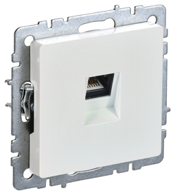 Розетка компьютерная RJ45 IEK BRITE, скрытый монтаж, жемчуг, BR-K10-1-K36