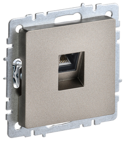 Розетка компьютерная RJ45 IEK BRITE, скрытый монтаж, шампань, BR-K10-1-K37