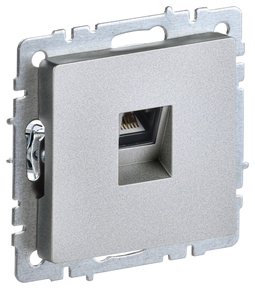 Розетка компьютерная RJ45 IEK BRITE, скрытый монтаж, алюминий, BR-K10-1-K47