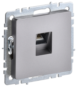 Розетка компьютерная RJ45 IEK BRITE, скрытый монтаж, сталь, BR-K10-1-K46