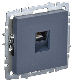 Розетка компьютерная RJ45 IEK BRITE, скрытый монтаж, маренго, BR-K10-1-K35