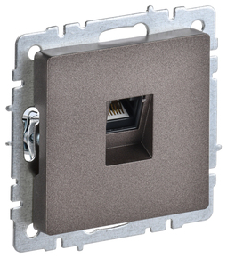 Розетка компьютерная RJ45 IEK BRITE, скрытый монтаж, темная бронза, BR-K10-1-K45