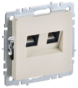 BRITE Роз. комп. 2-ая RJ45 кат.6 РК11-2-БрКр беж. IEK