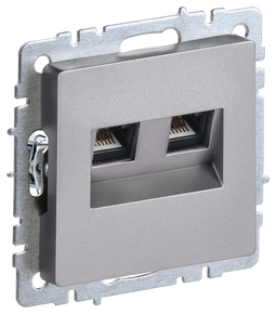 BRITE Роз. комп. 2-ая RJ45 кат.6 РК11-2-БрС сталь IEK
