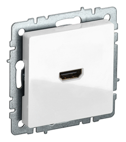 Розетка HDMI IEK BRITE, скрытый монтаж, белый, BR-H10-K01