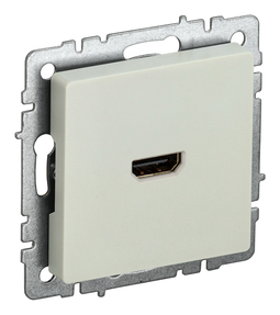 Розетка HDMI IEK BRITE, скрытый монтаж, бежевый, BR-H10-K10