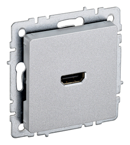Розетка HDMI IEK BRITE, скрытый монтаж, алюминий, BR-H10-K47