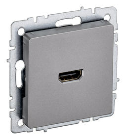 Розетка HDMI IEK BRITE, скрытый монтаж, сталь, BR-H10-K46