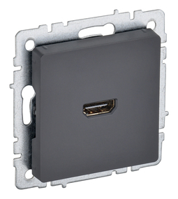 Розетка HDMI IEK BRITE, скрытый монтаж, графит, BR-H10-K53