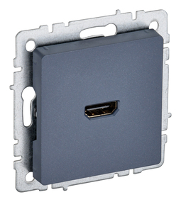 Розетка HDMI IEK BRITE, скрытый монтаж, маренго, BR-H10-K35