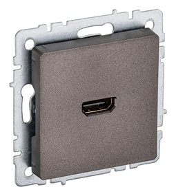 Розетка HDMI IEK BRITE, скрытый монтаж, темная бронза, BR-H10-K45