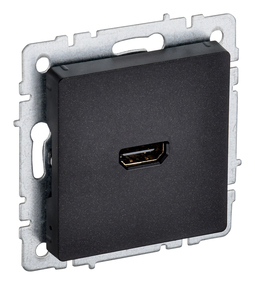 Розетка HDMI IEK BRITE, скрытый монтаж, черный, BR-H10-K02