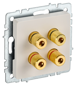 Аудиорозетка 4-местная IEK BRITE, скрытый монтаж, бежевый, BR-S40-K10
