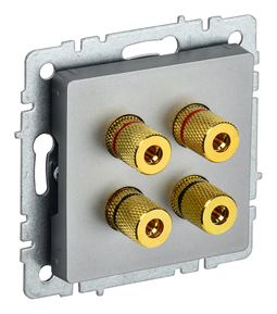 Аудиорозетка 4-местная IEK BRITE, скрытый монтаж, сталь, BR-S40-K46