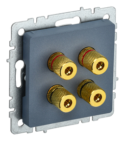 Аудиорозетка 4-местная IEK BRITE, скрытый монтаж, маренго, BR-S40-K35