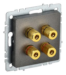 Аудиорозетка 4-местная IEK BRITE, скрытый монтаж, темная бронза, BR-S40-K45