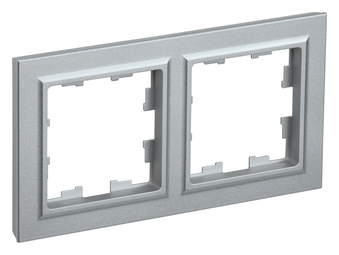 Рамка 2 поста IEK BRITE, алюминий, BR-M22-K47
