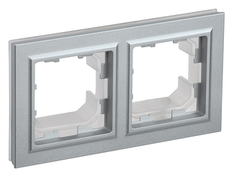 Рамка 2 поста IEK BRITE, алюминий, BR-M22-44-K47