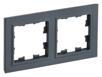 Рамка 2 поста IEK BRITE, графит, BR-M22-K53