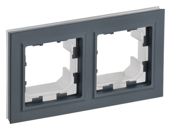 Рамка 2 поста IEK BRITE, графит, BR-M22-44-K53