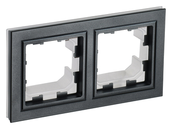 Рамка 2 поста IEK BRITE, черный, BR-M22-44-K02