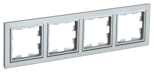 Рамка 4 поста IEK BRITE, алюминий, BR-M42-K47