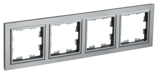Рамка 4 поста IEK BRITE, сталь, BR-M42-K46