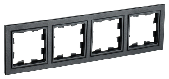 Рамка 4 поста IEK BRITE, черный, BR-M42-K02