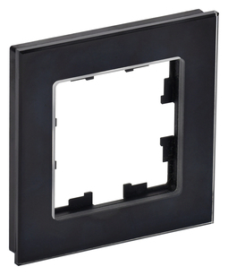 Рамка 1 пост IEK BRITE, черный, BR-M12-G-K02