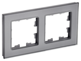 Рамка 2 поста IEK BRITE, серый, BR-M22-G-K03