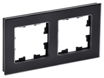 Рамка 2 поста IEK BRITE, черный, BR-M22-G-K02