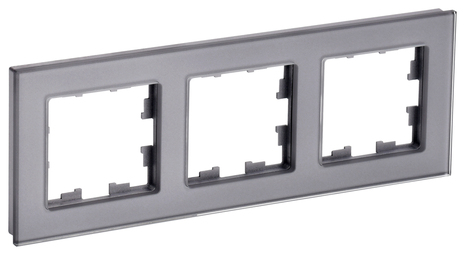 Рамка 3 поста IEK BRITE, серый, BR-M32-G-K03