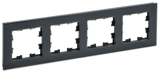 Рамка 4 поста IEK BRITE, черный, BR-M42-G-K02