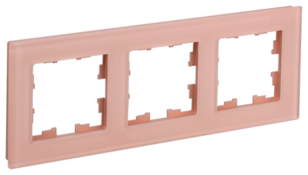 BRITE Рамка 3-мест. РУ-3-2-БрП стекло персиковый матовый IEK
