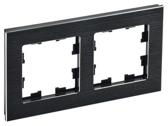 Рамка 2 поста IEK BRITE, черный, BR-M22-M-K02