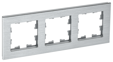 Рамка 3 поста IEK BRITE, алюминий, BR-M32-M-K47