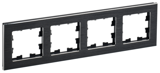 Рамка 4 поста IEK BRITE, черный, BR-M42-M-K02