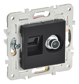 SKANDY Роз. двойная TV+RJ45 кат.5E SK-A14Bl черн. IEK