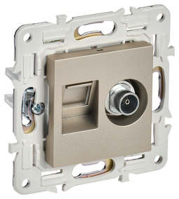 SKANDY Роз. двойная TV+RJ45 кат.5E SK-A14Sh шамп. IEK