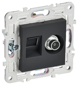 SKANDY Роз. двойная TV+RJ45 кат.5E SK-A14G граф. IEK