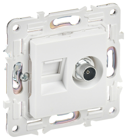 SKANDY Роз. двойная TV+RJ45 кат.6E SK-A15W арк. бел. IEK