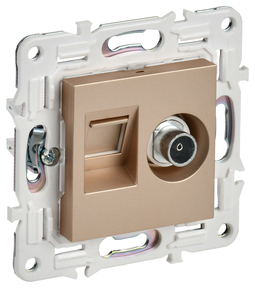 SKANDY Роз. двойная TV+RJ45 кат.6E SK-A15Sa песоч. IEK