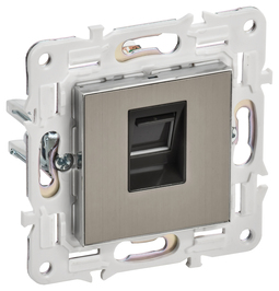 IEK SKANDY Никель Розетка компьютерная RJ45 кат.5E SK-K01N
