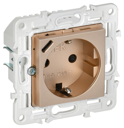 SKANDY Роз. с з/к/ш 16А с USB C 18Вт SK-R17Sa песоч. IEK