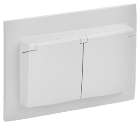 SKANDY Роз. 2-я с кр. 16А в сб IP44 SK-R12W арк. бел. IEK