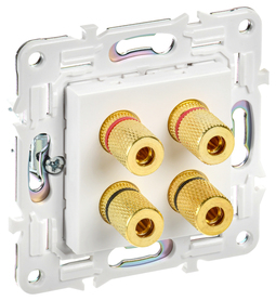 SKANDY Аудиорозетка 4-мест. SK-A01W арк. бел. IEK