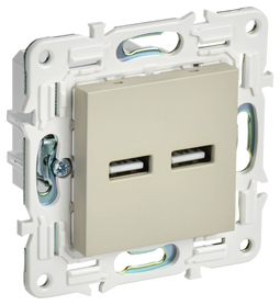 SKANDY Роз. USB A+A 3,1А SK-R15B беж. IEK