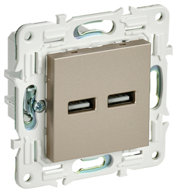 SKANDY Роз. USB A+A 3,1А SK-R15Sh шамп. IEK